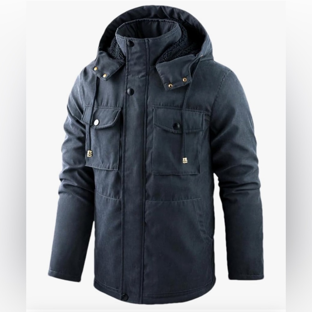 Men's Charcoal Grey Hooded Jacket
